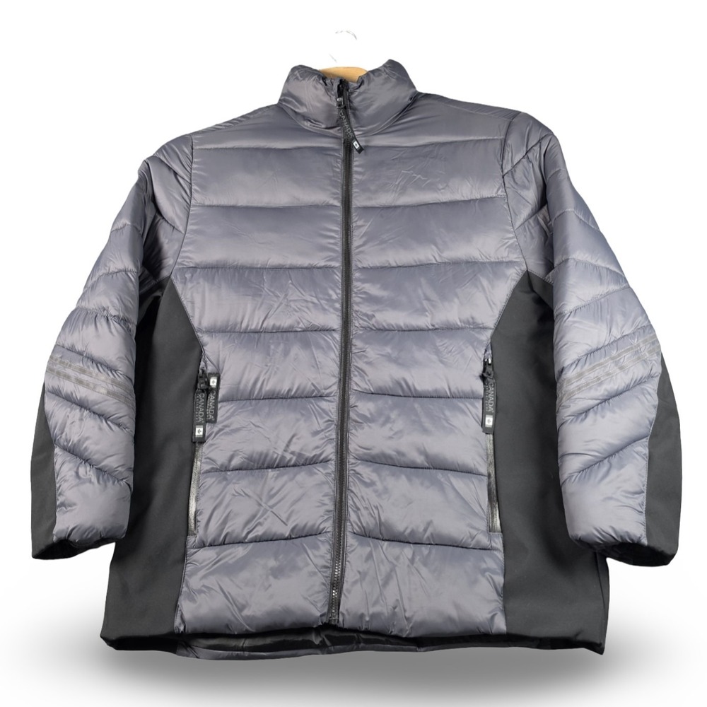 Canada Weather Gear XL Gray Black‎ Quilted Puffer Jacket Insulated Winter Coat